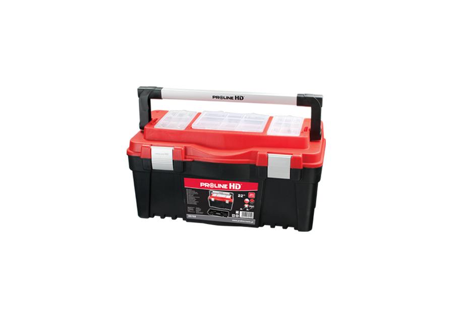 Zdjęcie: Skrzynka narzędziowa z uchwytem aluminiowym 22, 550x267x277 mm PROLINE