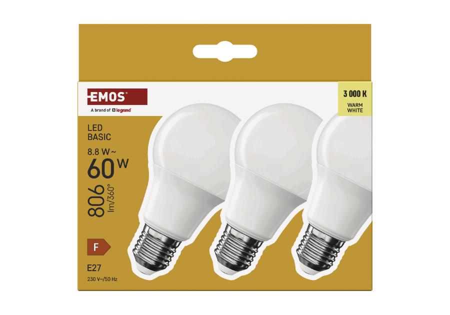 Zdjęcie: Żarówka LED Basic  8,8 W ciepła biel - 3 szt. EMOS