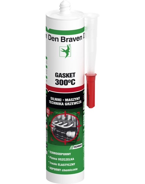 Zdjęcie: Kit uszczelniający Gasket Sealant 300 C czerwony 280 ml DEN BRAVEN