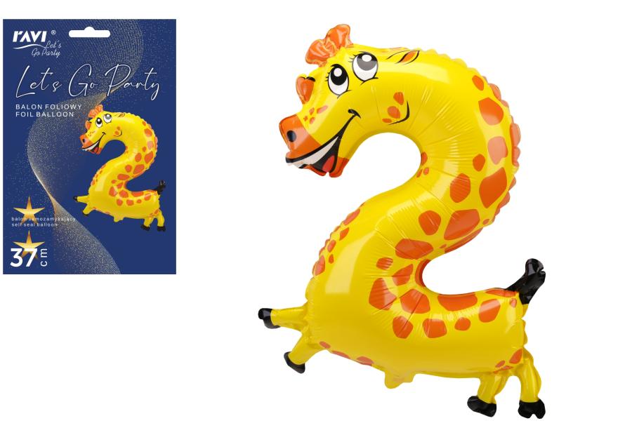 Zdjęcie: Balon foliowy LGP 40 cm Animals Cyfra 2 DECOR