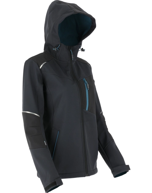 Zdjęcie: Kurtka Softshell z kapturem damska czarno-turkusowa "3XL", CE, LAHTI PRO