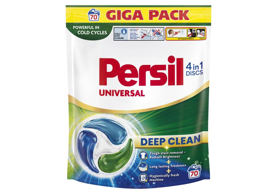 Zdjęcie: Kapsułki do prania tkanin białych Deep Clean 4in1 Discs Universal 70 szt. PERSIL