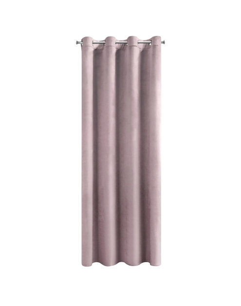 Zdjęcie: Zasłona z welwetu 135x250 cm na przelotkach pudrowa EUROFIRANY