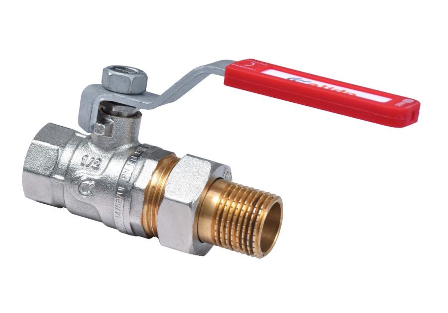 Zdjęcie: Zawór kulowy w/z 1" z półśrubunkiem i rączką CALIDO