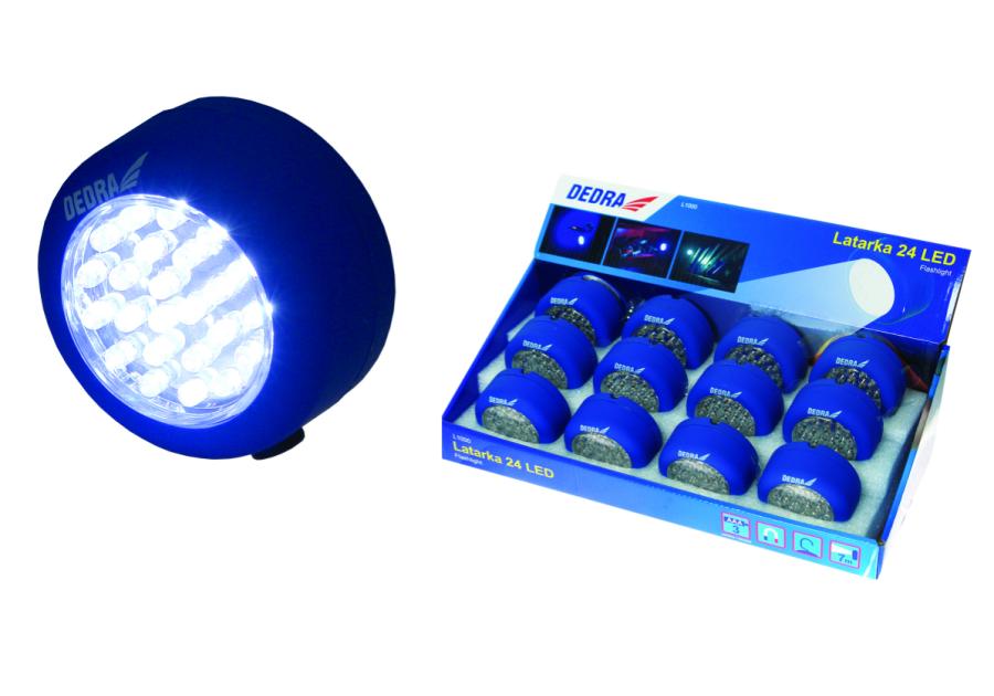Zdjęcie: Latarka 24 Led okrągła z bateriami DEDRA