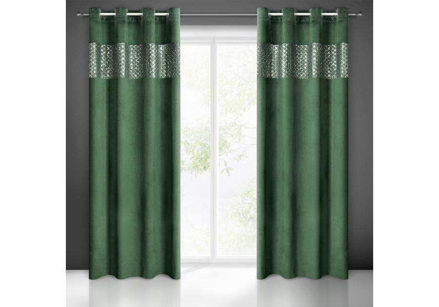 Zdjęcie: Zasłona gotowa Margot 140 x 250 cm ciemnozielony EUROFIRANY