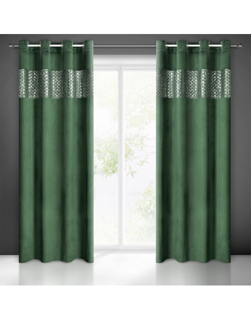 Zdjęcie: Zasłona gotowa Margot 140 x 250 cm ciemnozielony EUROFIRANY