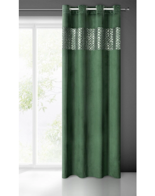 Zdjęcie: Zasłona gotowa Margot 140 x 250 cm ciemnozielony EUROFIRANY