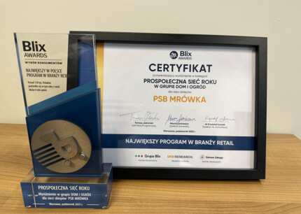 Grupa PSB z certyfikatem BLIX AWARDS - Wybór Konsumentów 2023